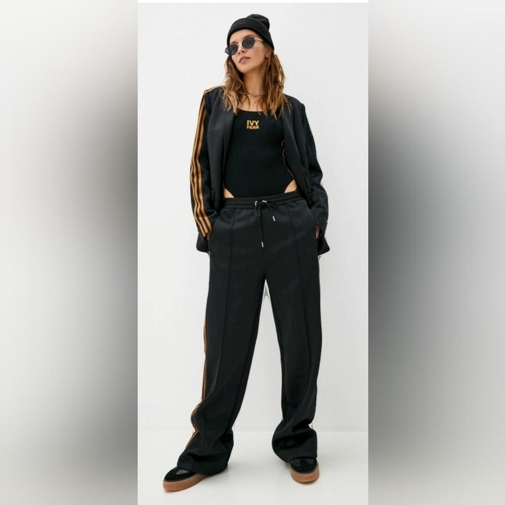 Adidas x IVY PARK Black and Orange Brown Pique Suit Lounge Pants